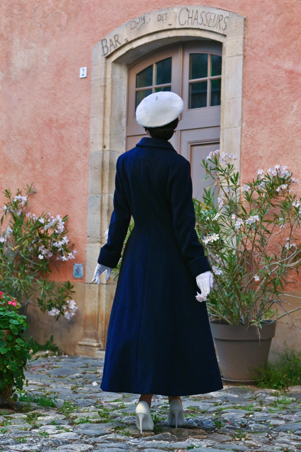 Emmeline Navy Swing Coat in Extended Sizing